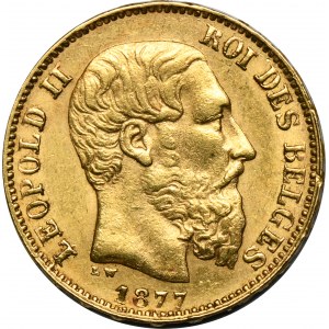 Belgie, Leopold II, 20 franků Brusel 1877