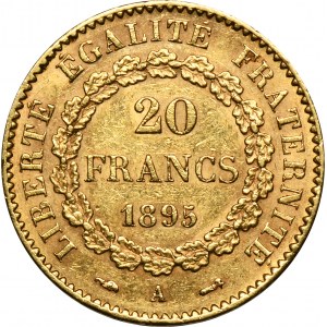 France, Third Republic, 20 Francs Paris 1895 A