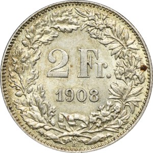 Schweiz, 2 Franken Bern 1908 B