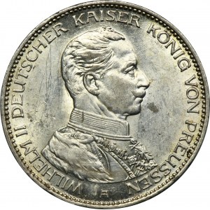 Germany, Kingdom of Prussia, Wilhelm II, 3 Mark Berlin 1914