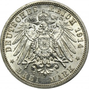 Niemcy, Królestwo Prus, Wilhelm II, 3 Marki Berlin 1914