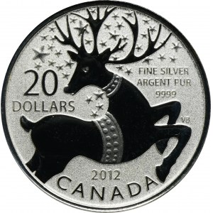 Kanada, Elżbieta II, 20 Dolarów Ottawa 2012 - Magiczny Jeleń