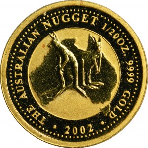 Austrálie, Alžběta II, 5 dolarů 2005 - australský nuget, dva klokani