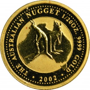 Australia, Elżbieta II, 5 Dolarów 2005 - Australian Nugget, Dwa Kangury