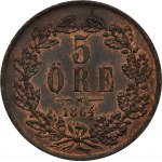 Švédsko, Karol XV, 5 Öre Štokholm 1864