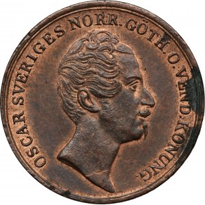 Švédsko, Oscar I, 2/3 Skilling banco Stockholm 1852