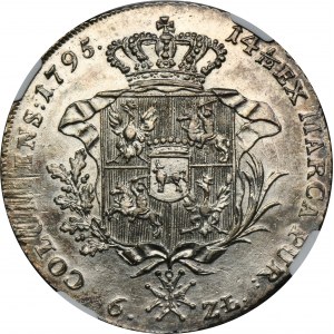 Poniatowski, Thaler 6 zloty Warsaw 1795 - NGC UNC DETAILS