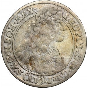 Silesia, Habsburg rule, Leopold I, 15 Kreuzer Breslau 1664 SHS