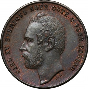 Švédsko, Charles XV, 2 Öre Stockholm 1871