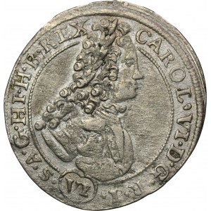 Schlesien, Herrschaft der Habsburger, Karl VI., 6 Krajcars Breslau 1714 - Nennwertänderung