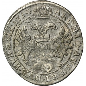 Slezsko, Habsburkové, Karel VI., 6 krajcarů Vratislav 1714 - změna nominálu