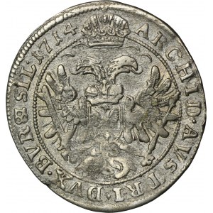 Sliezsko, vláda Habsburgovcov, Karol VI., 6 krajciarov Vroclav 1714 - zmena nominálnej hodnoty