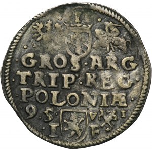 Zygmunt III Waza, Trojak Poznań 1595 - średnia głowa