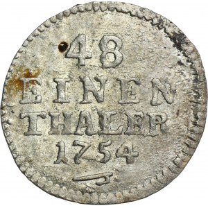 August III Sas, 1/48 Thaler (polpenny) Dresden 1754 FWôF