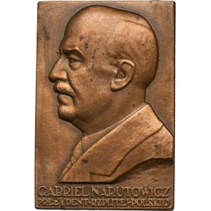Plakieta Gabriel Narutowicz 1926 - Aumiller, niesygnowana