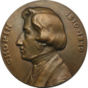 Medal na pamiątkę 100. rocznicy urodzin Fryderyka Chopina 1909 - BARDZO RZADKI