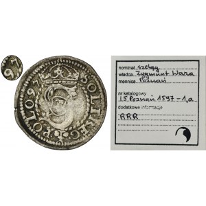 Sigismund III Vasa, Schilling Posen 1597 - VERY RARE, ex. Marzęta