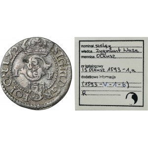 Sigismund III Vasa, Schilling Olkusz 1593 - RARE, ex. Marzęta