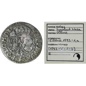 Sigismund III. Wasa, Olkusz-Schilling 1593 - RZADSZY, ex. Marzęta