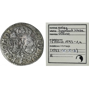 Žigmund III Vaza, olkuský šiling 1593 - RZADSZY, ex. Marzęta