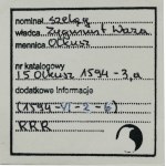 Žigmund III Vaza, olkuský šiling 1594 - VELMI ZRADKÝ, sekera, ex. Marzęta