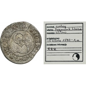 Sigismund III Vasa, Vilnius 1592 Shelagh - SEHR SICHER, ex. Marzęta