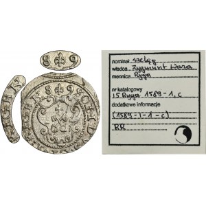 Sigismund III Vasa, Schilling Riga 1589 - RARE, RIGEN, ex. Marzęta