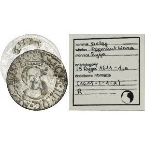 Sigismund III Vasa, Schilling Riga 1611 - RARE, ILUSTRATED, ex. Marzęta