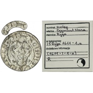 Zygmunt III Waza, Szeląg Ryga 1611 - RZADKI, ILUSTROWANY, ex. Marzęta