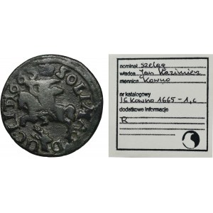 John II Casimir, Schilling Kaunas 1665 - RARE, ex. Marzęta