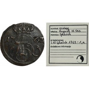 Augustus III of Poland, Shilling Danzig 1763 REOE - ex. Marzęta