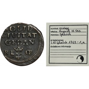 Augustus III of Poland, Shilling Danzig 1763 REOE - ex. Marzęta