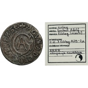 Elbing under Sweden, Gustav II Adolf, Schilling Elbing 1629 - EXTREMELY RARE, ex. Marzęta