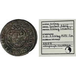 Elbing under Sweden, Gustav II Adolf, Schilling Elbing 1629 - EXTREMELY RARE, ex. Marzęta