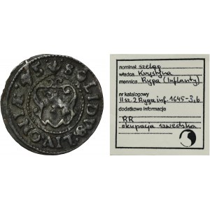 Livonia under Sweden, Christina, Schilling Riga 1645 - VERY RARE, ex. Marzęta