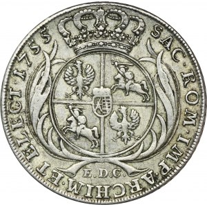 Augustus III of Poland, Thaler Leipzig 1755 EDC