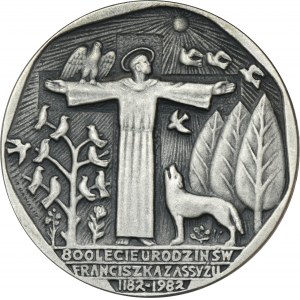 Medaile k 800. výročí narození svatého Františka z Assisi 1982