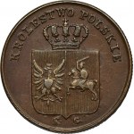 Powstanie Listopadowe, 3 Grosze Warszawa 1831 KG - z efektem ducha