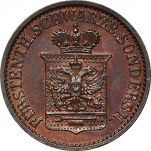 Nemecko, Schwarzburg-Sondershausen, Ginter Friedrich Karl II, 3 Fenigi Berlin 1870
