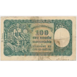 Czechoslovakia, 100 Korum 1940 - with adhesive stamp - II Emisia