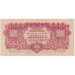 Czechosłowacja, 500 koron 1944 - bez perforacji -