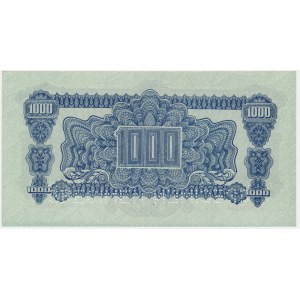 Czechoslovakia, 1.000 Korun 1944 - SPECIMEN - with adhesive stamp -
