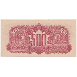 Czechoslovakia, 500 Korun 1944 - with adhesive stamp -