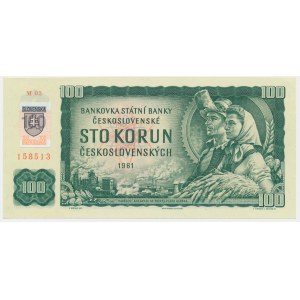 Slowakei, 100 Kronen 1961 - mit Stempel -.