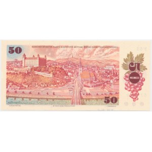 Slowakei, 50 Kronen 1987 - mit Briefmarke -