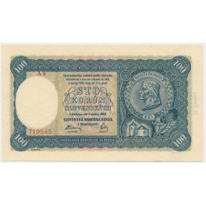 Slovensko, 100 korun 1940 - 2. vydání -