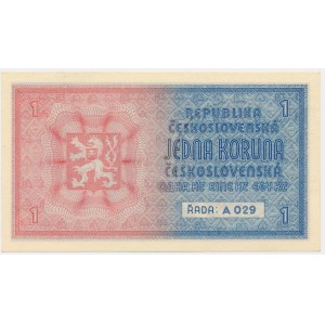 Čechy a Morava, 1 koruna (1939) - tištěno -.