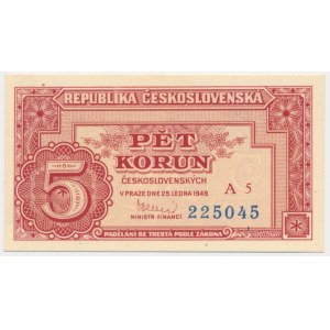 Czechoslovakia, 5 Korun 1949