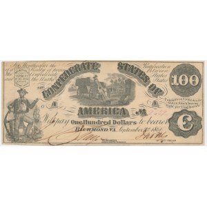USA, Confederate States America, Richmond, 100 dolarów 1861