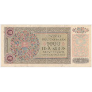 Tschechoslowakei, 1.000 Kronen 1940 - mit Stempel -.
